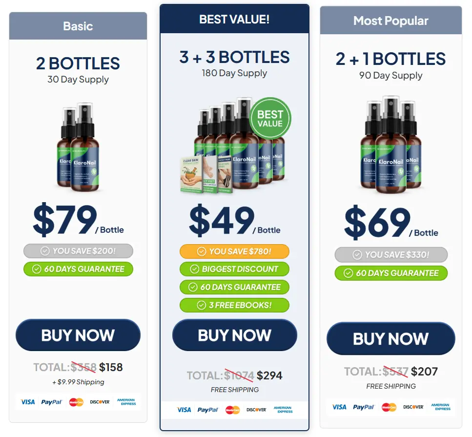 KlaroNail Pricing Screenshot
